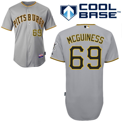 Chris McGuiness #69 MLB Jersey-Pittsburgh Pirates Men's Authentic Road Gray Cool Base Baseball Jersey